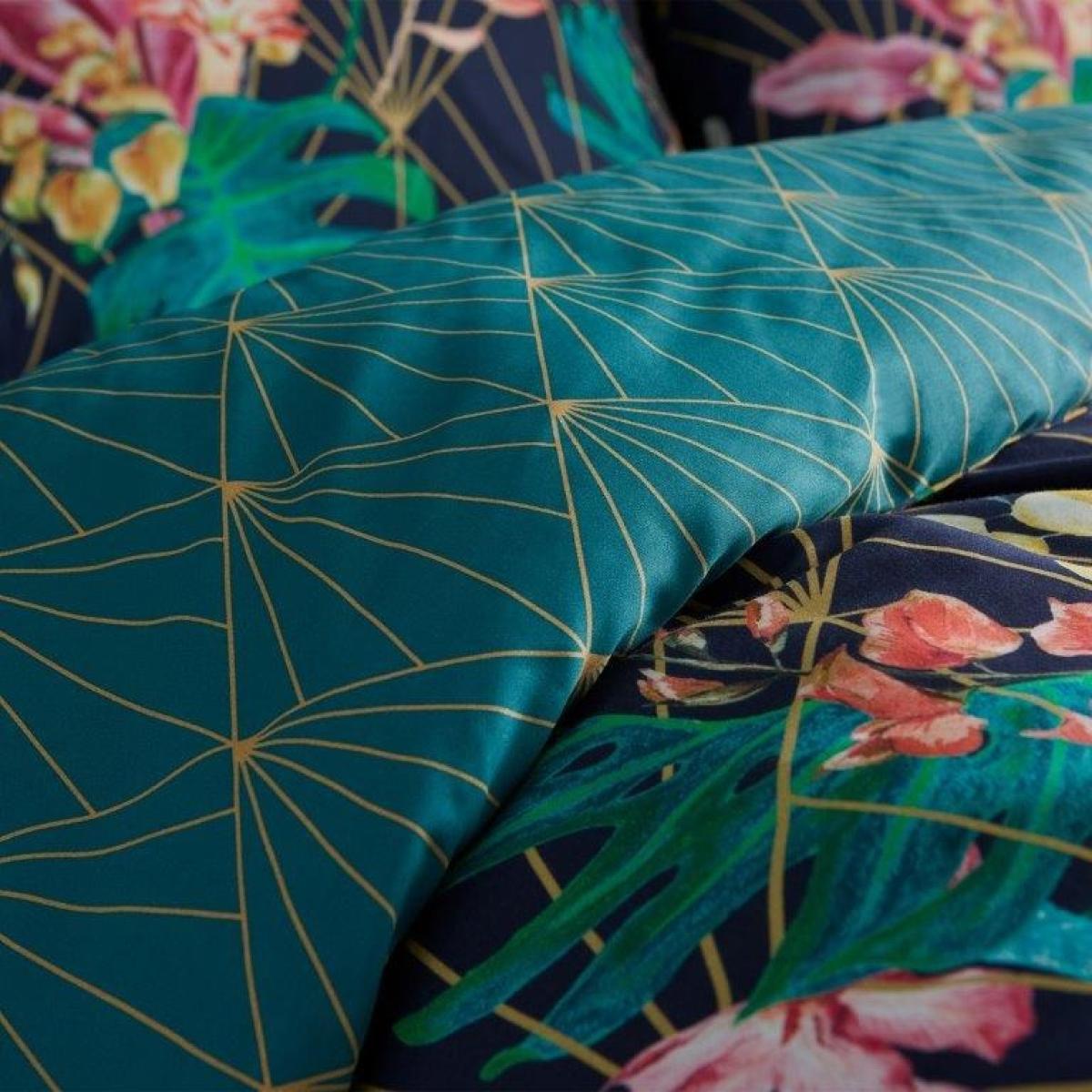 Hyperion Aloria Botanical Duvet Cover Set - Navy Blue - Double, Cotton, Geometric – image 6