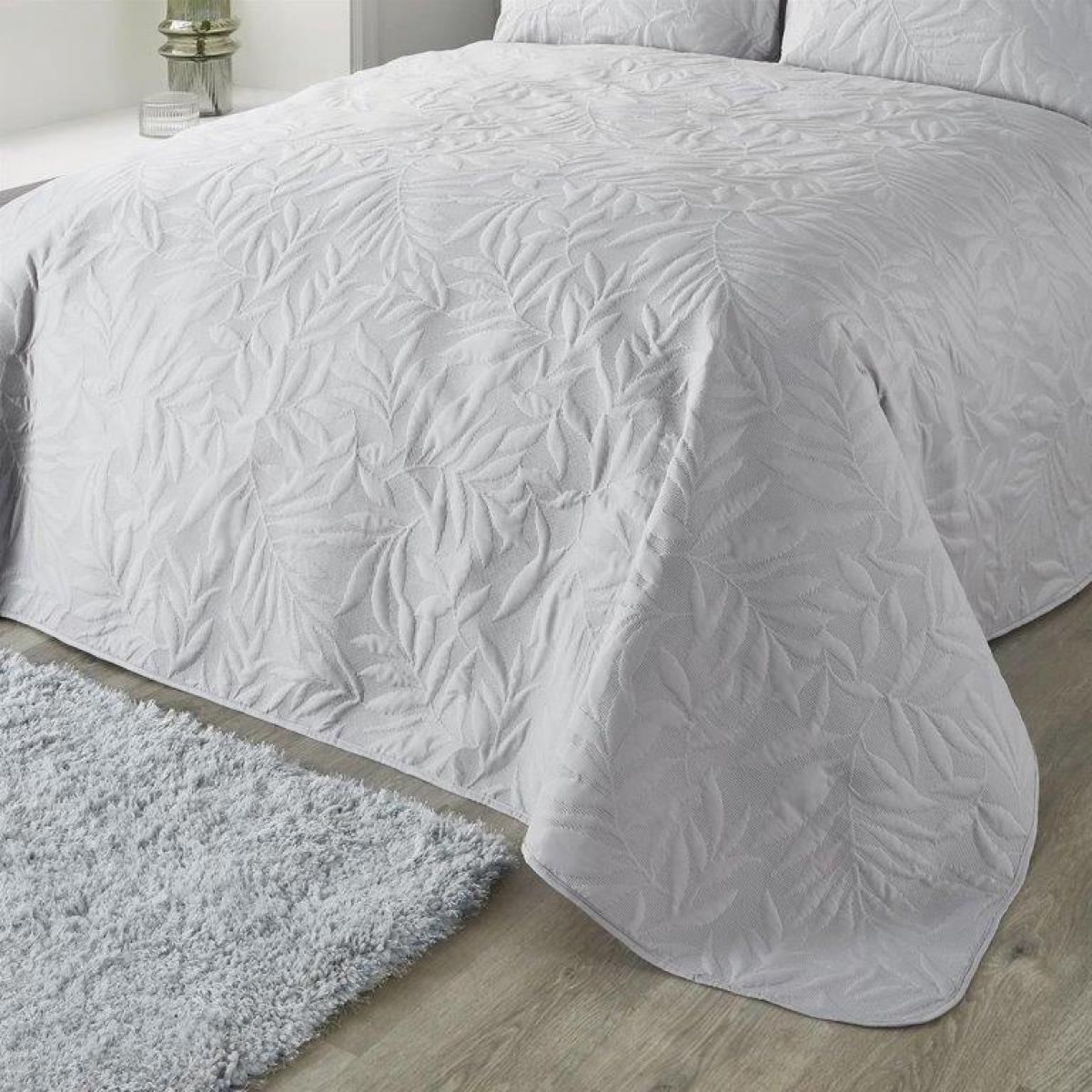 Serene Luana Silver Quilt Duvet Cover Set - Double - White/Silver – image 1