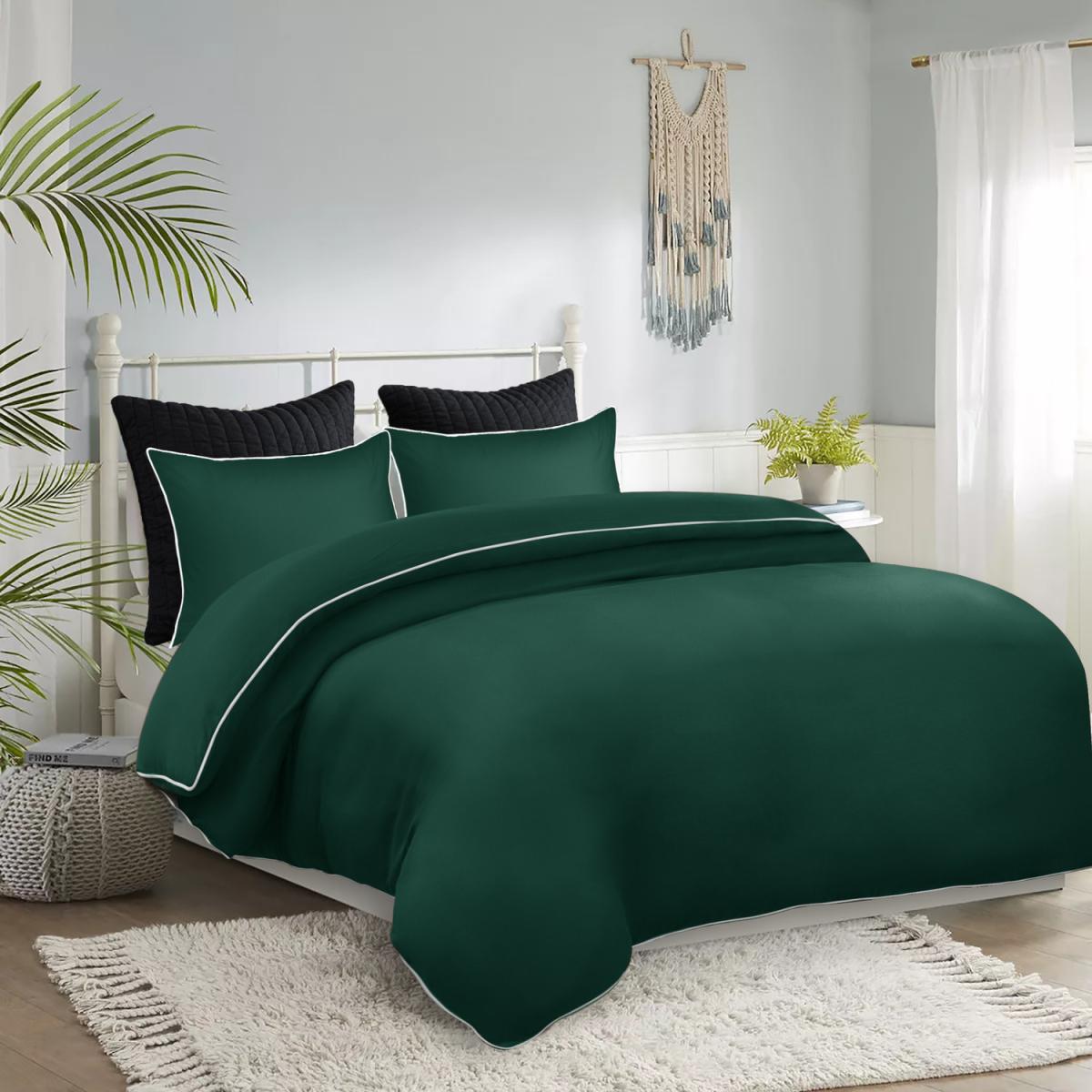 Piping Duvet Cover Set - Emerald / Double – image 3