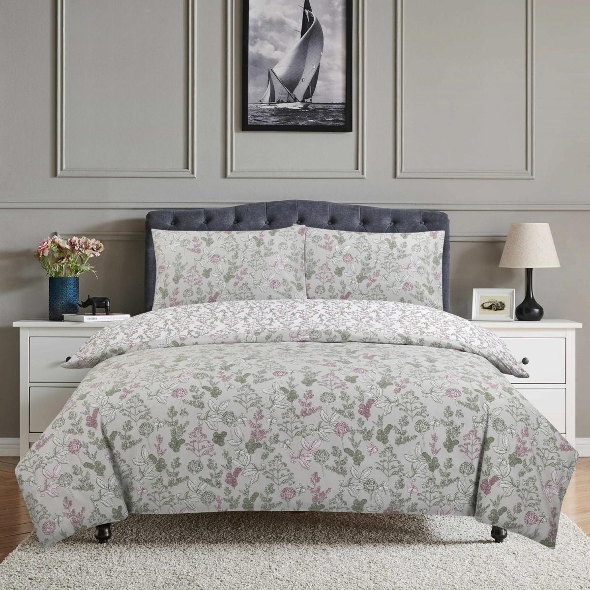 Vantona Classic Flowers Duvet Cover Set - White/Multi / Double