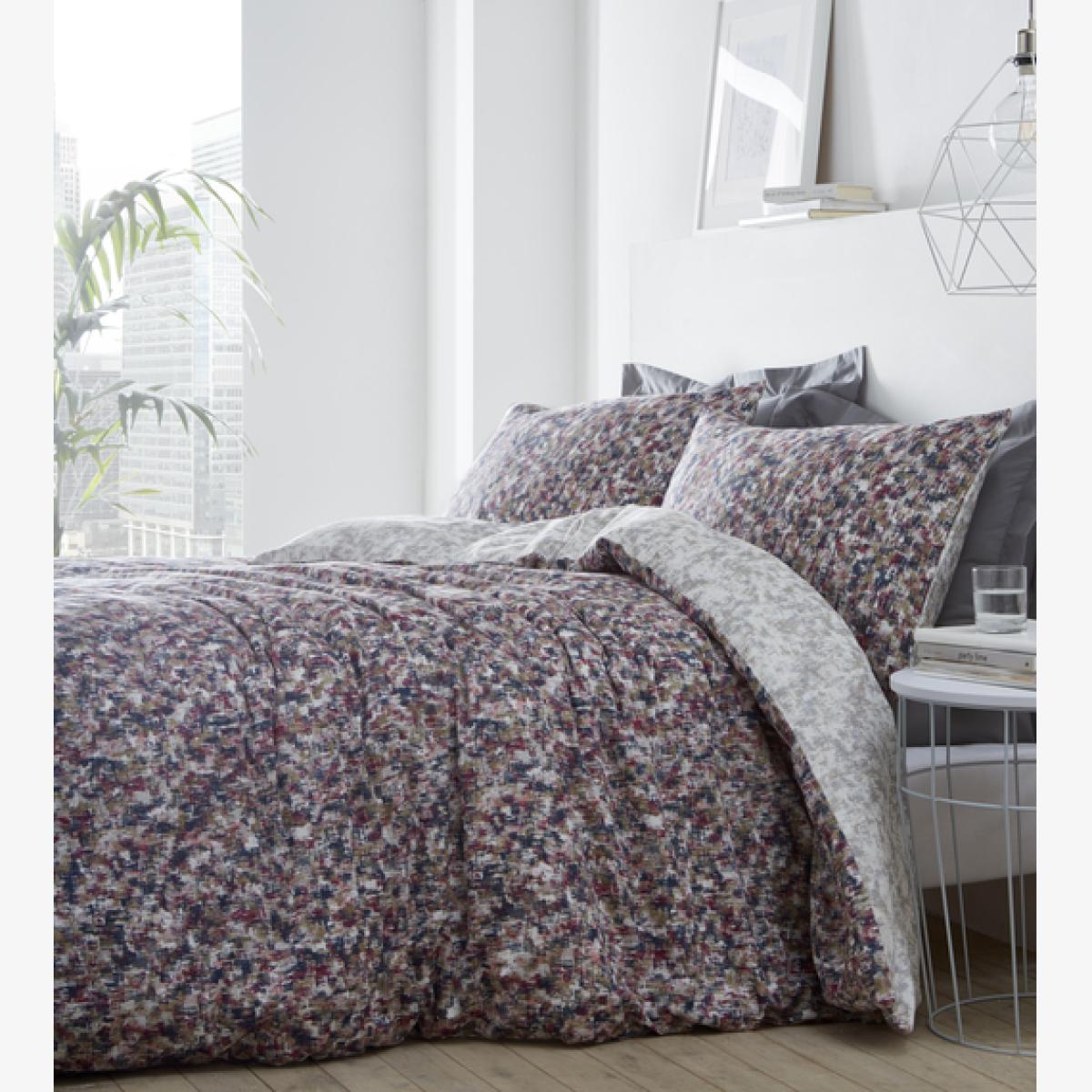 Muse Duvet Cover and Pillowcase Set - Purple / Double