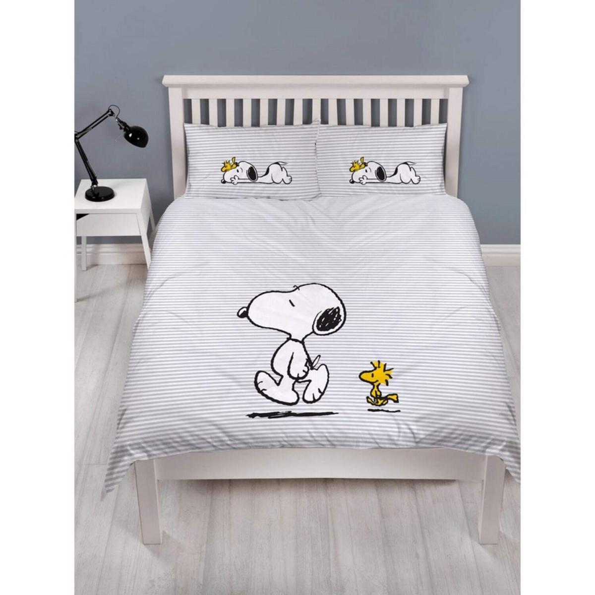 Besties Snoopy Duvet Cover Set - AG322 - White/Grey/Yellow / Double – image 4