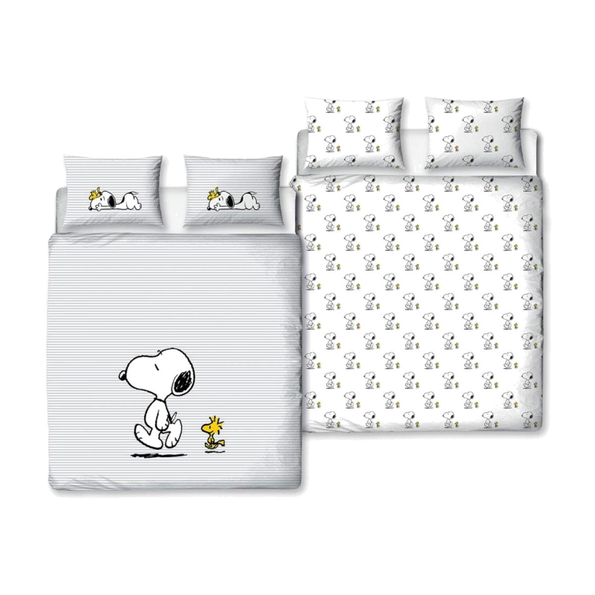 Besties Snoopy Duvet Cover Set - AG322 - White/Grey/Yellow / Double – image 1