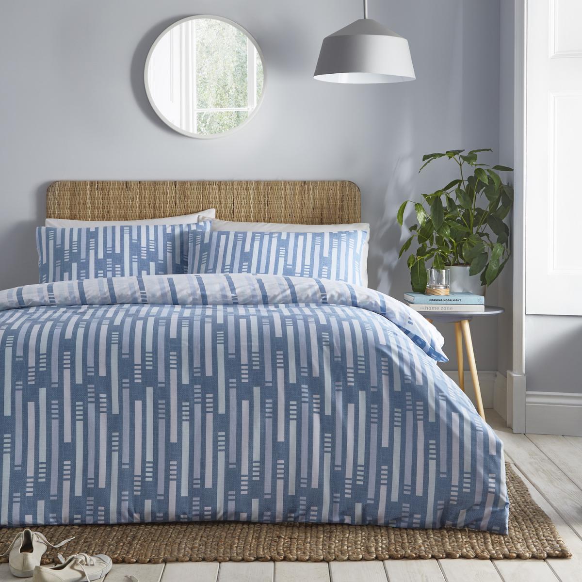Dune Double Bed Duvet Cover Set - Blue – image 2