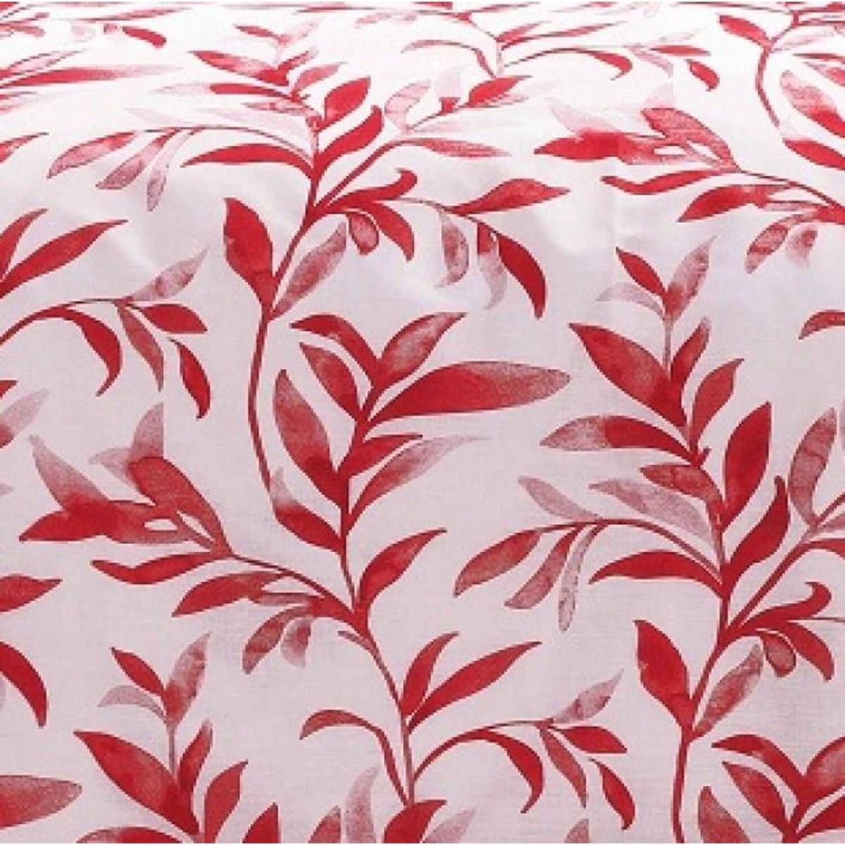 Watercolour Leaves Duvet Cover Set - Red / Double – image 4