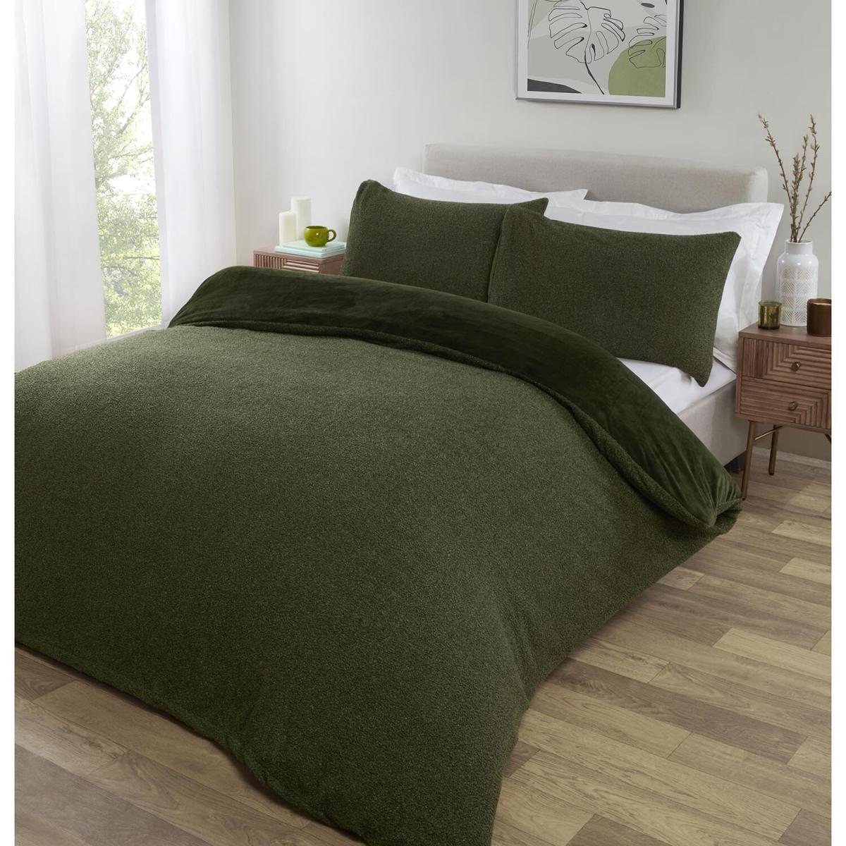 Copenhagen Boucle Duvet Cover and Pillowcase Set - Khaki / Double – image 2