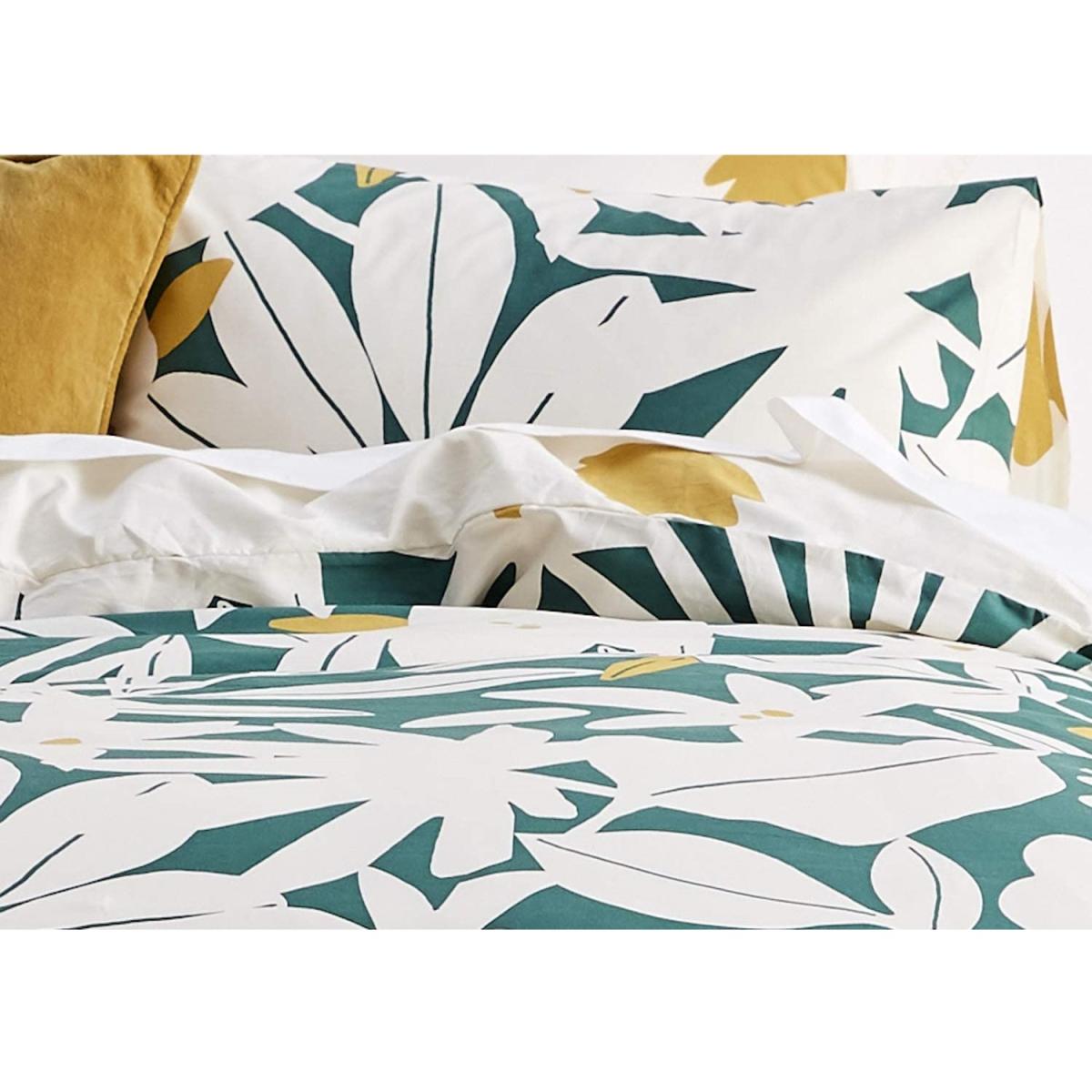 Sleepdown Arren English Floral Teal White Duvet Cover Set - Teal White Ochre / Double – image 2