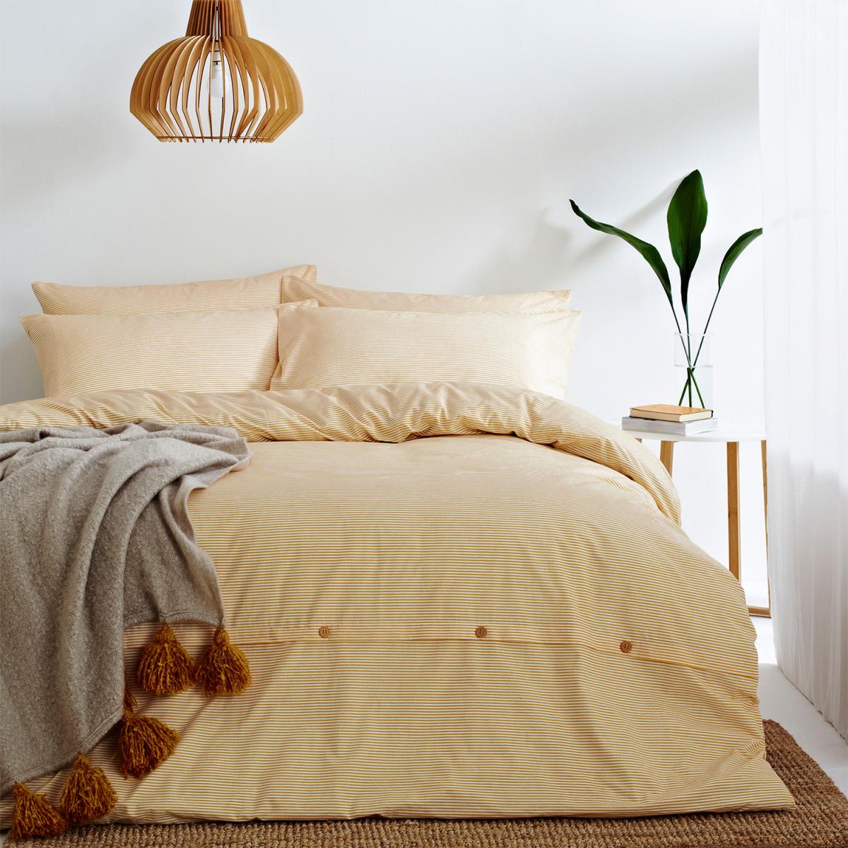 Relaxed Striped Duvet Cover Set - Grey / Double – image 3