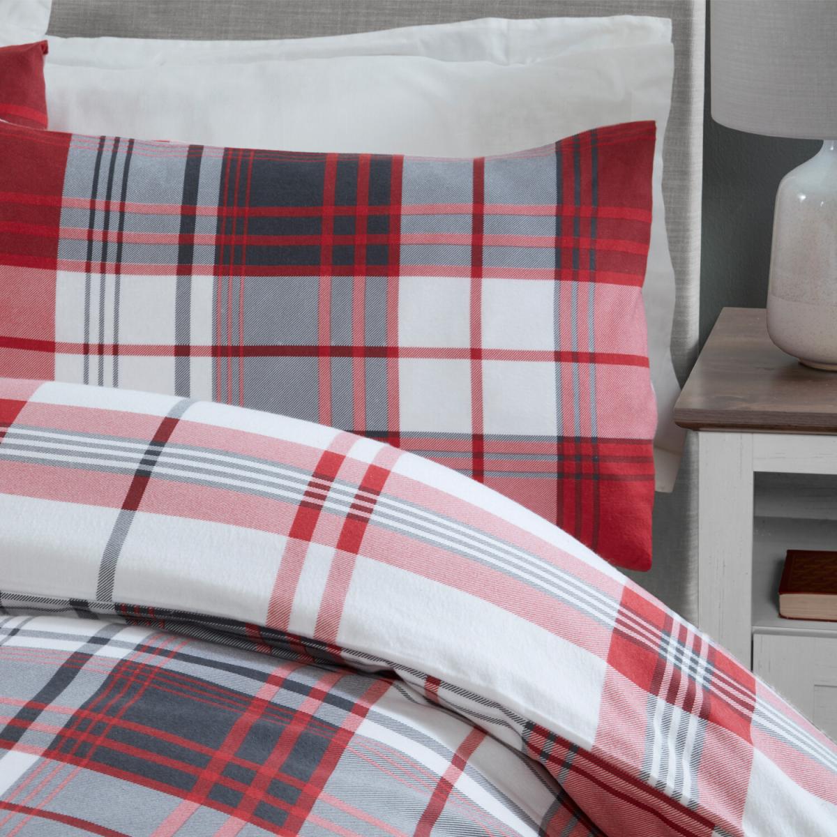 Hamilton Grey Check Duvet Cover and Pillowcase Set - Grey / Double – image 11