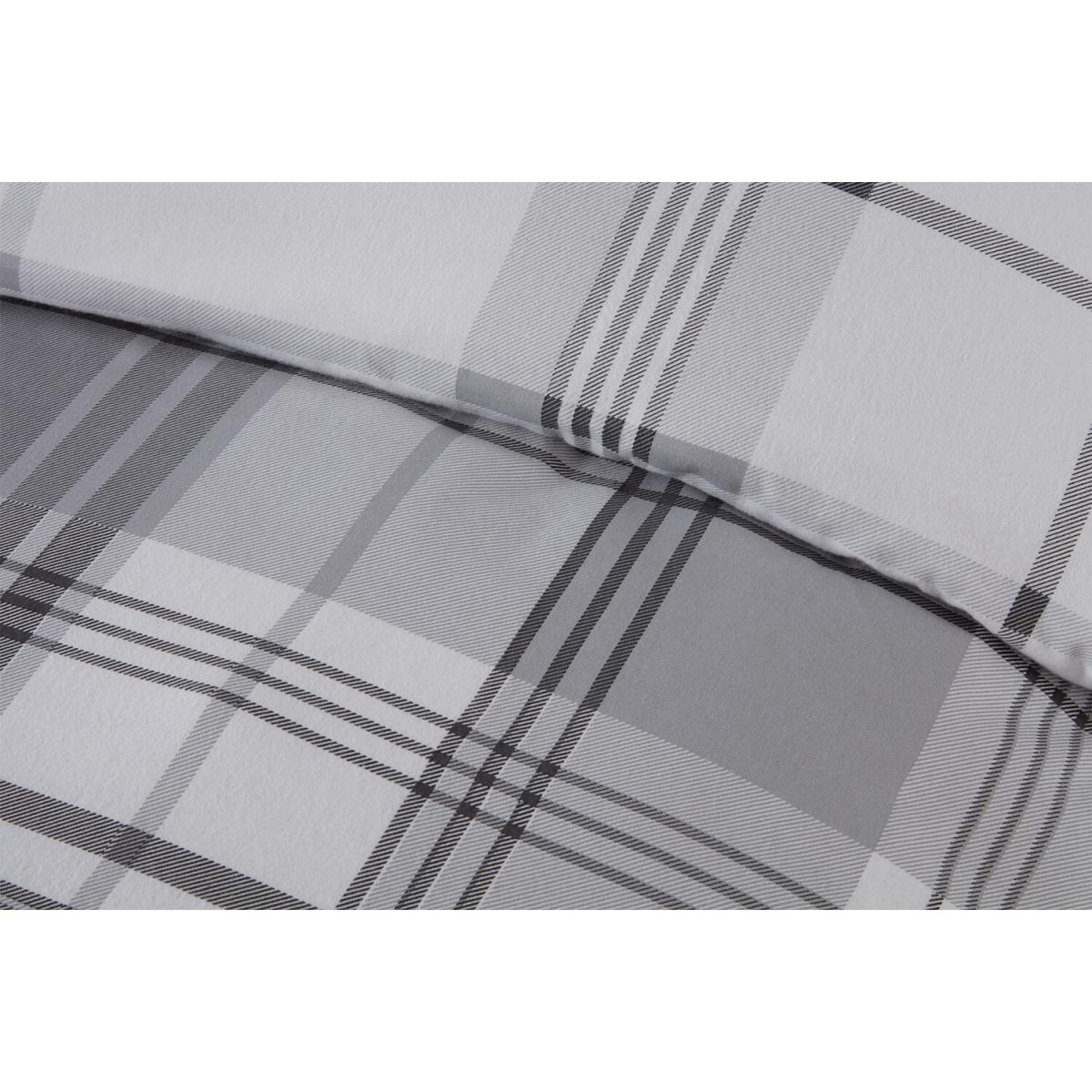 Hamilton Grey Check Duvet Cover and Pillowcase Set - Grey / Double – image 5