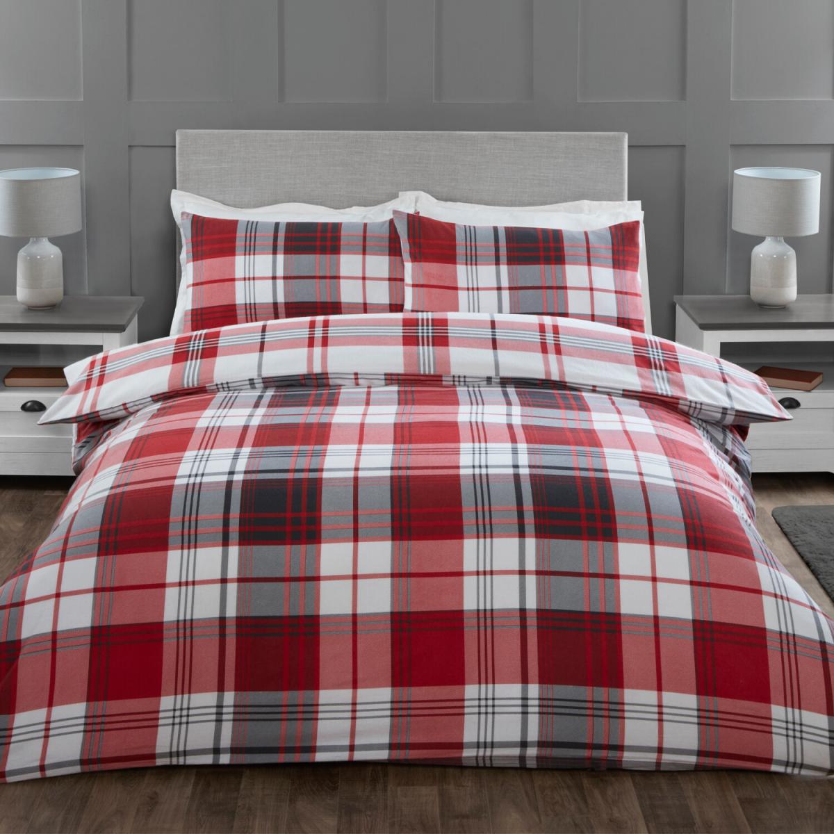 Hamilton Grey Check Duvet Cover and Pillowcase Set - Grey / Double – image 7