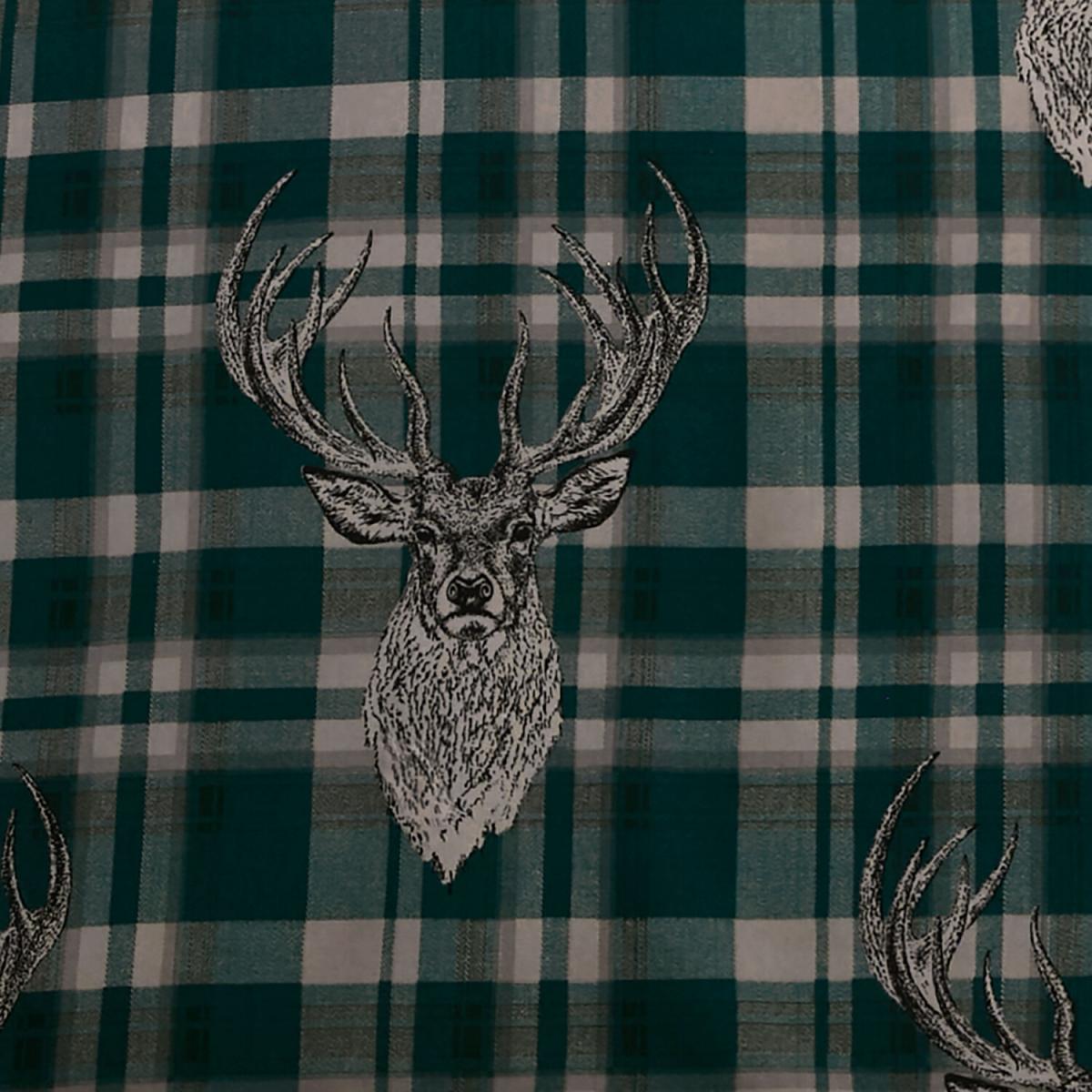 Moorland Stag Check Duvet Cover and Pillowcase Set - Green / Double – image 5