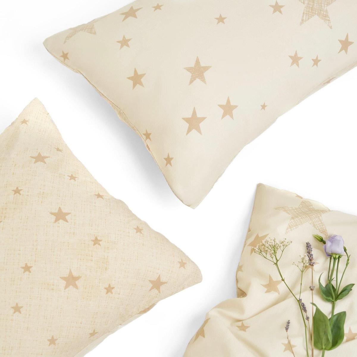 Dreamscene Galaxy Texture Stars Kids Duvet Cover Bedding Set - Cream / Double – image 5