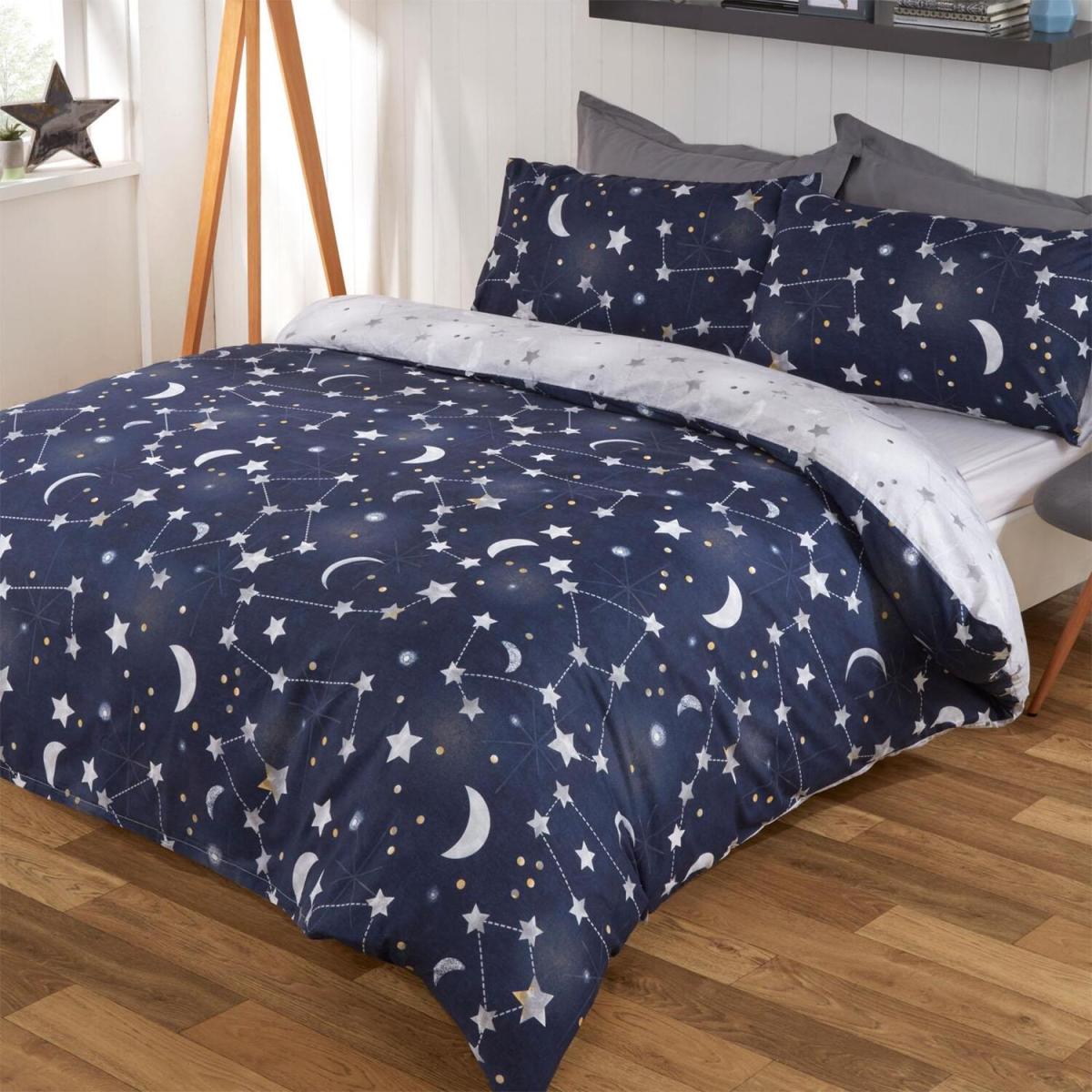 Dreamscene Night Sky Galaxy Duvet Cover Bedding Set - Blue / Double – image 2