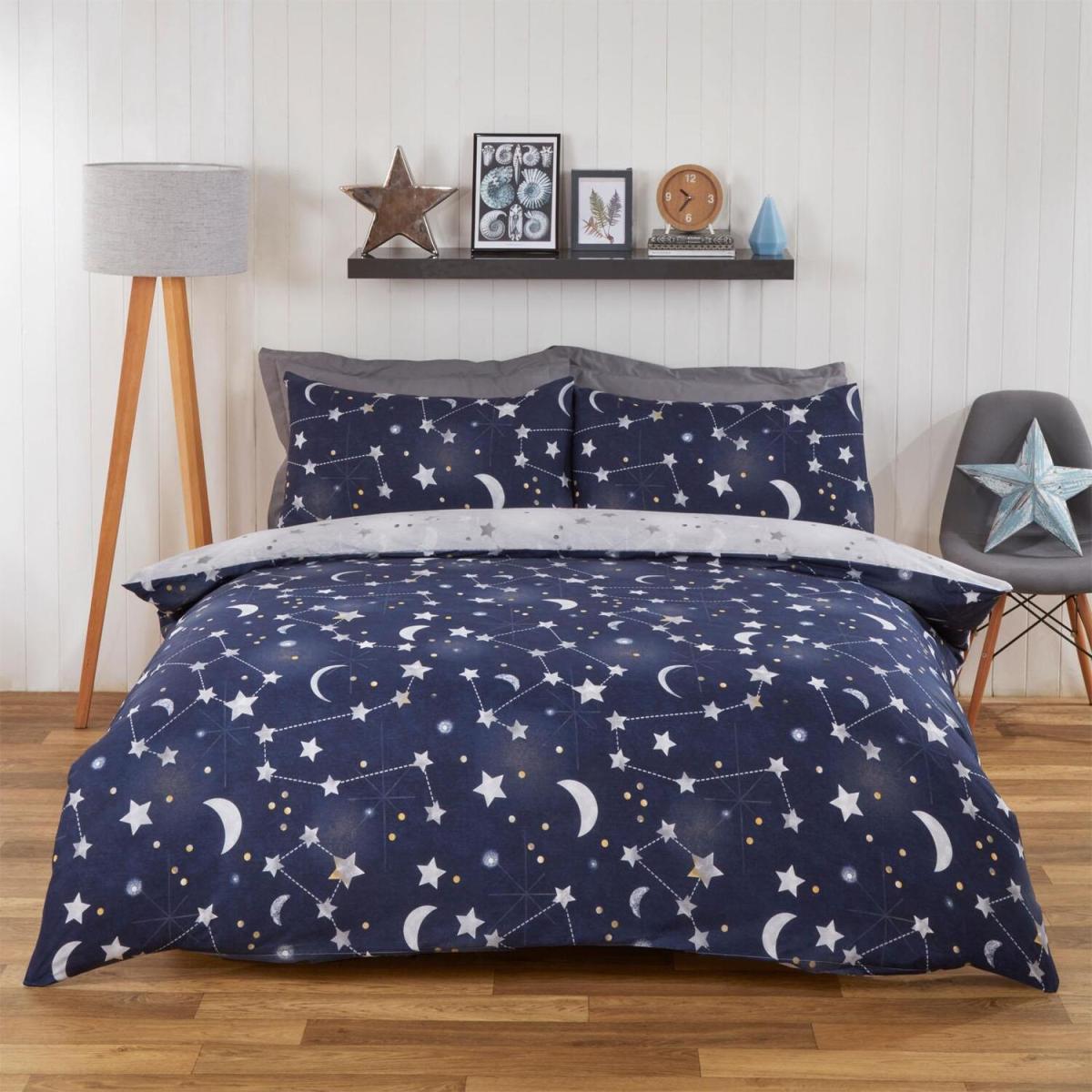 Dreamscene Night Sky Galaxy Duvet Cover Bedding Set - Blue / Double – image 4