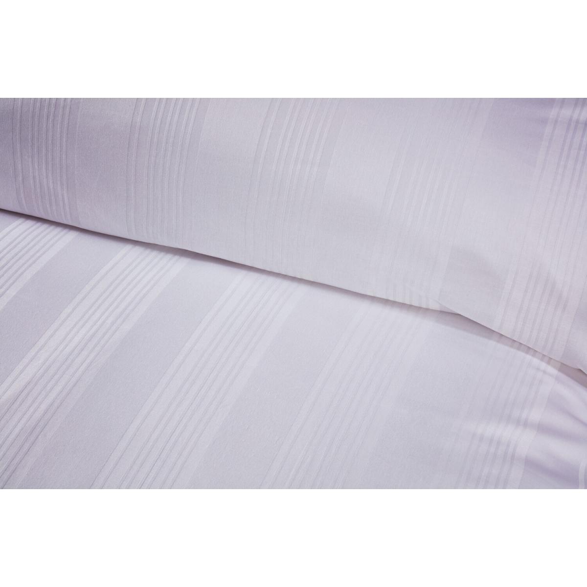 Islington Stripe Sateen Duvet Cover and Pillowcase Set - White / Double – image 4