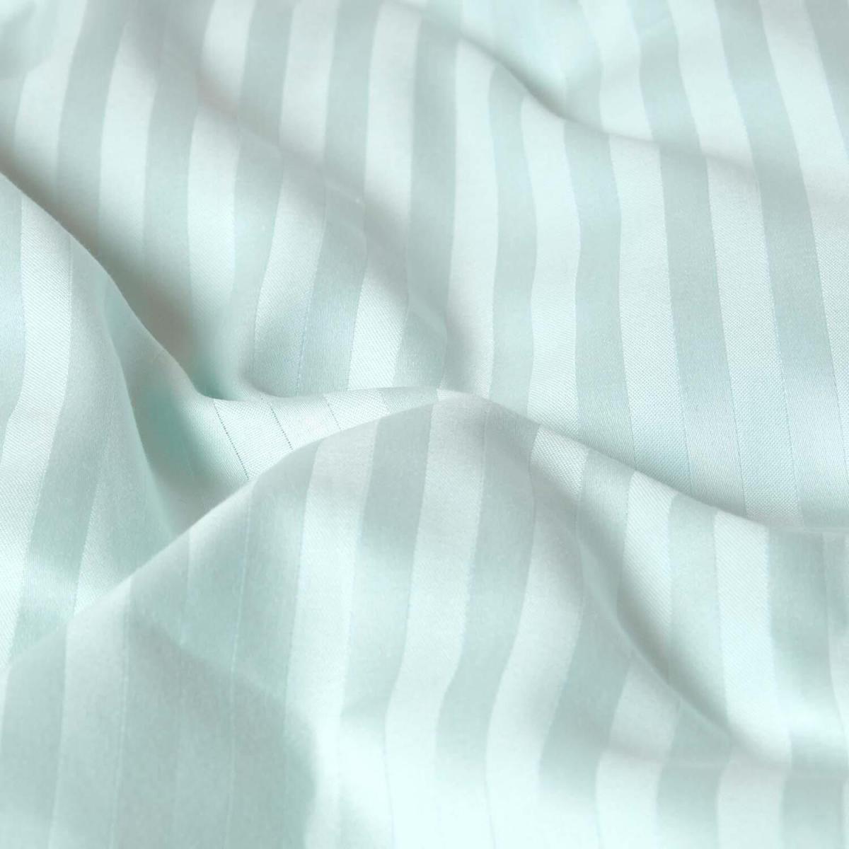 Satin Stripe Egyptian Cotton Duvet Cover with Pillowcase - Blue / Double – image 18