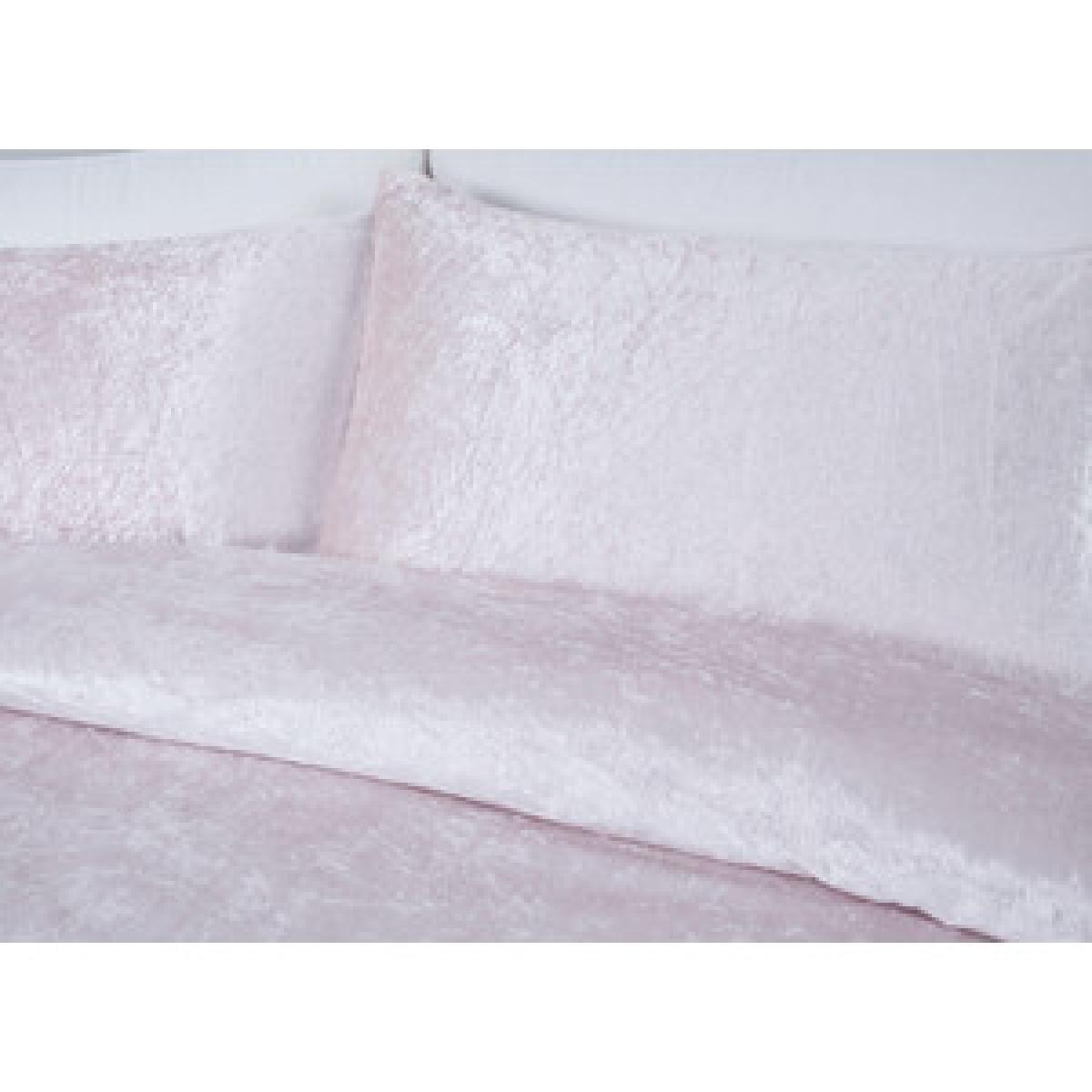 Crushed Velvet Duvet Cover and Pillowcase Set - Gold / Double – image 8