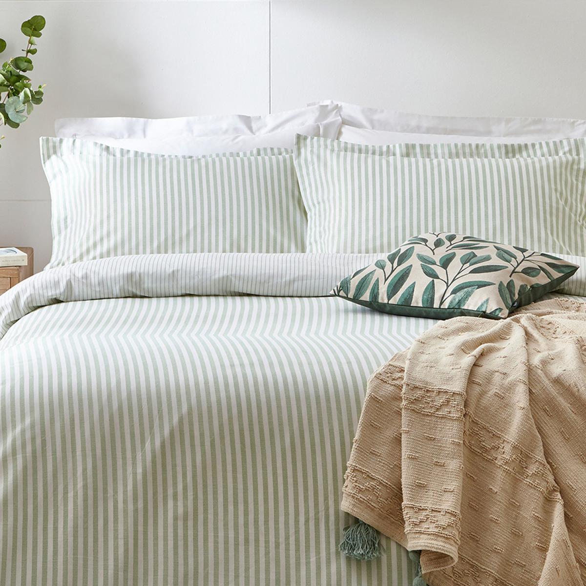Mlange Stripe Duvet Cover Set - Eucalyptus / Double – image 2