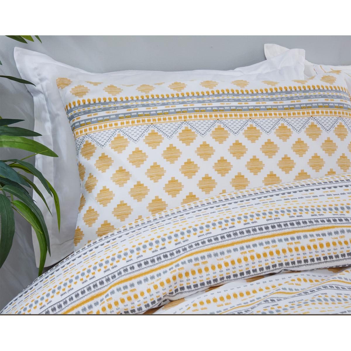 Samara Tribal Duvet Cover and Pillowcase Set - Ochre / Double – image 4