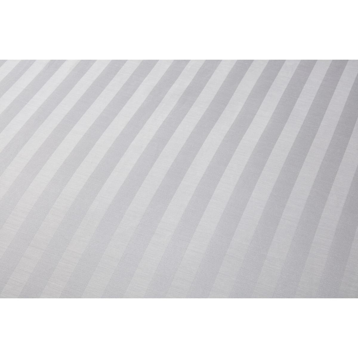 Monaco Satin Stripe Duvet Cover and Pillowcase Set - Silver / Double – image 3