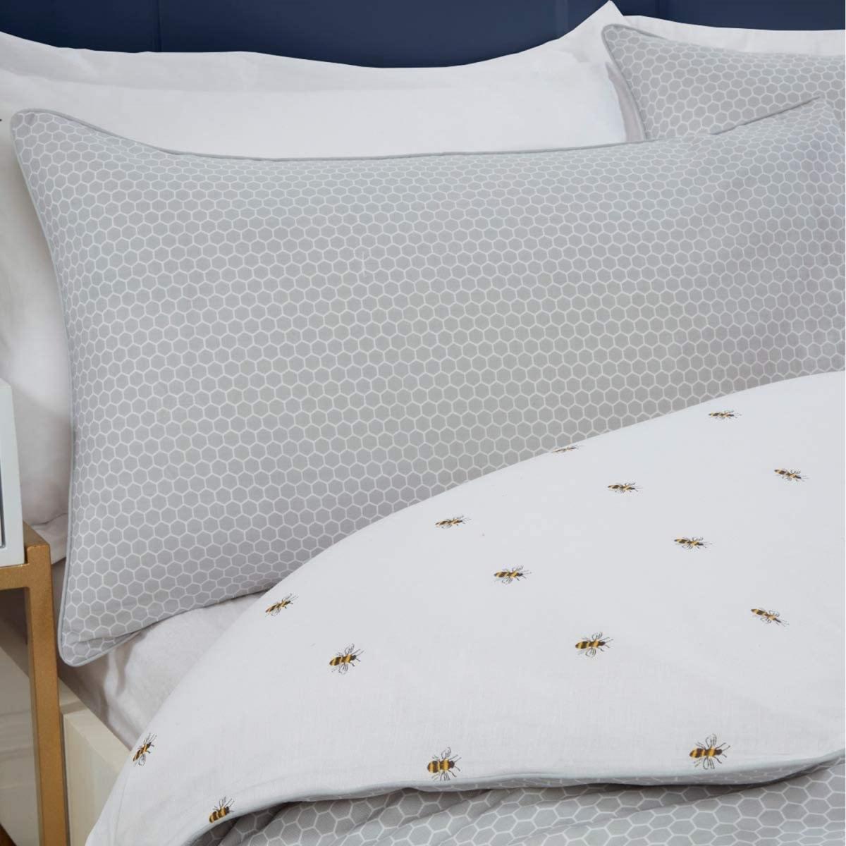 Sleepdown Bumble Bee Duvet Cover Set - White Grey / Double – image 3
