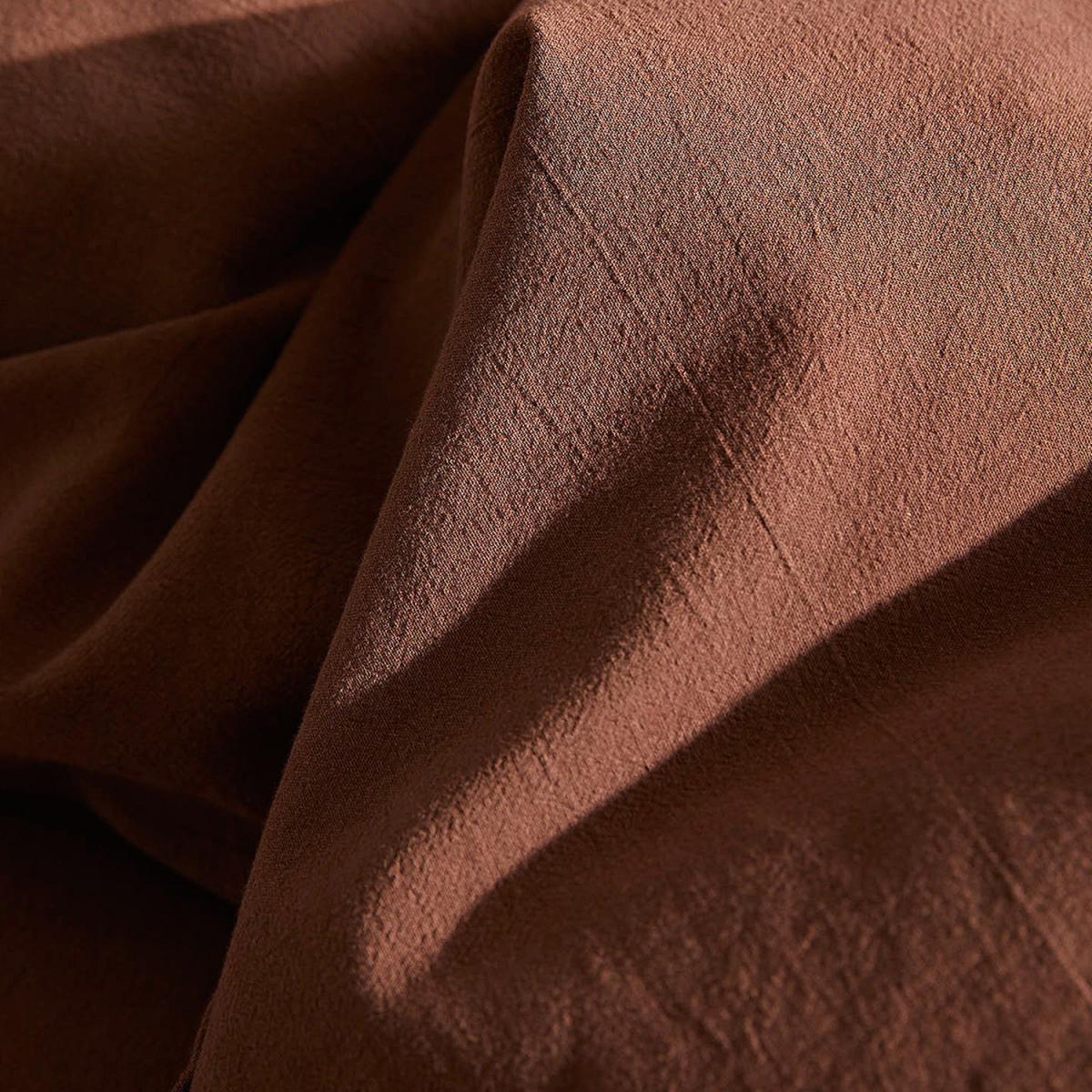 Organic Cotton Linen Single and Double Duvet Cover Pillowcase Set - Brown - Brown / Double – image 2