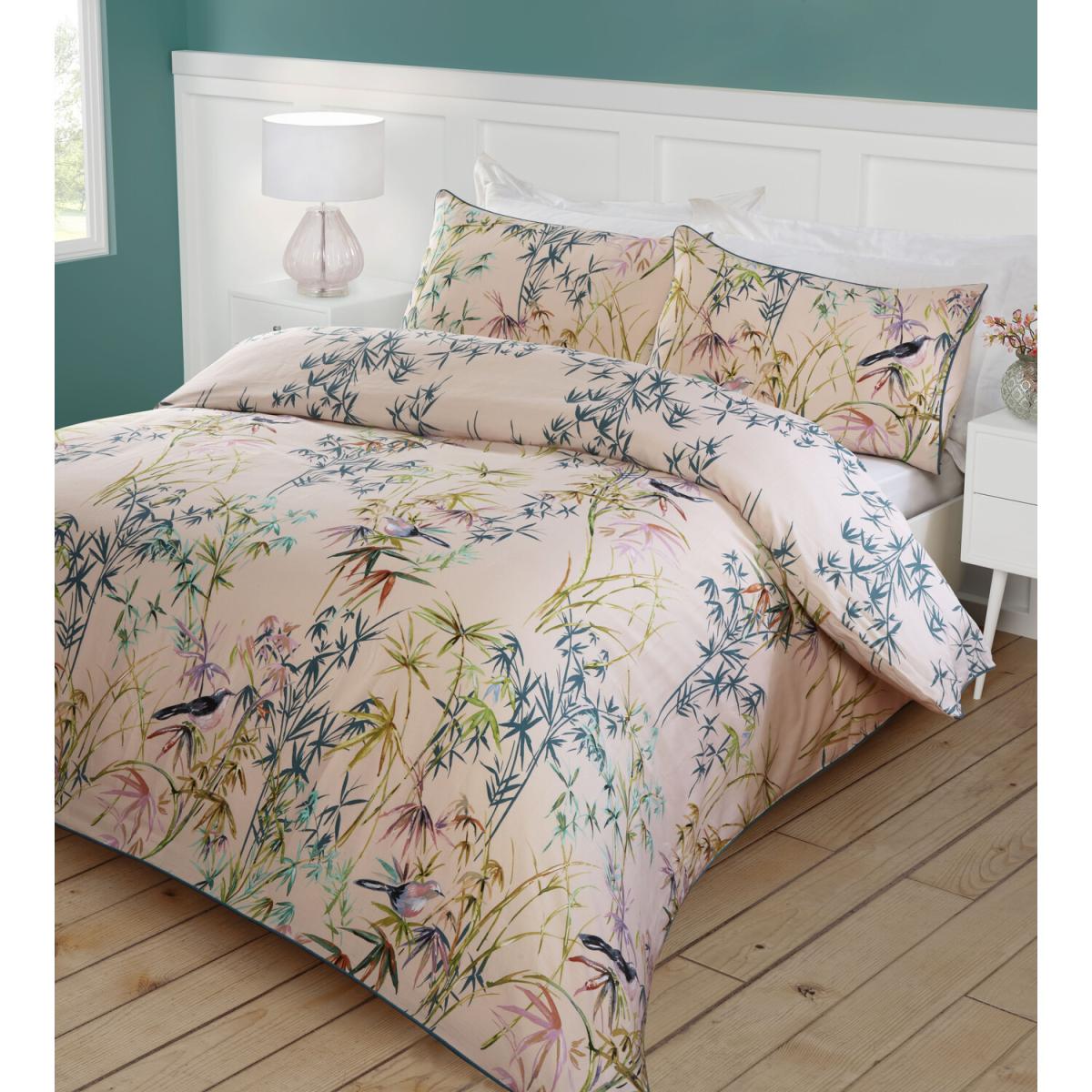 Oriental Bloom Duvet Cover and Pillowcase Set - Blush / Double – image 3
