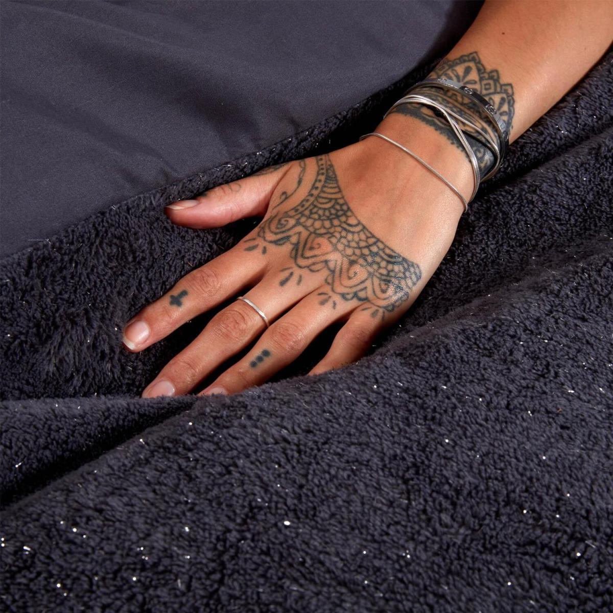 Sienna Teddy Sparkle Panel Duvet Cover Bedding Set - Grey / Double – image 4