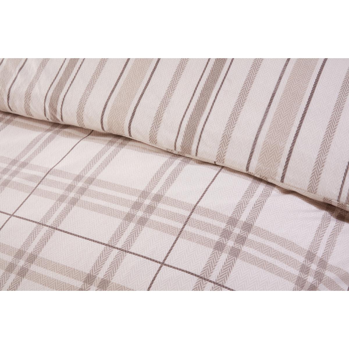 Autumn Check Duvet Cover and Pillowcase Set - Brown / Double – image 5