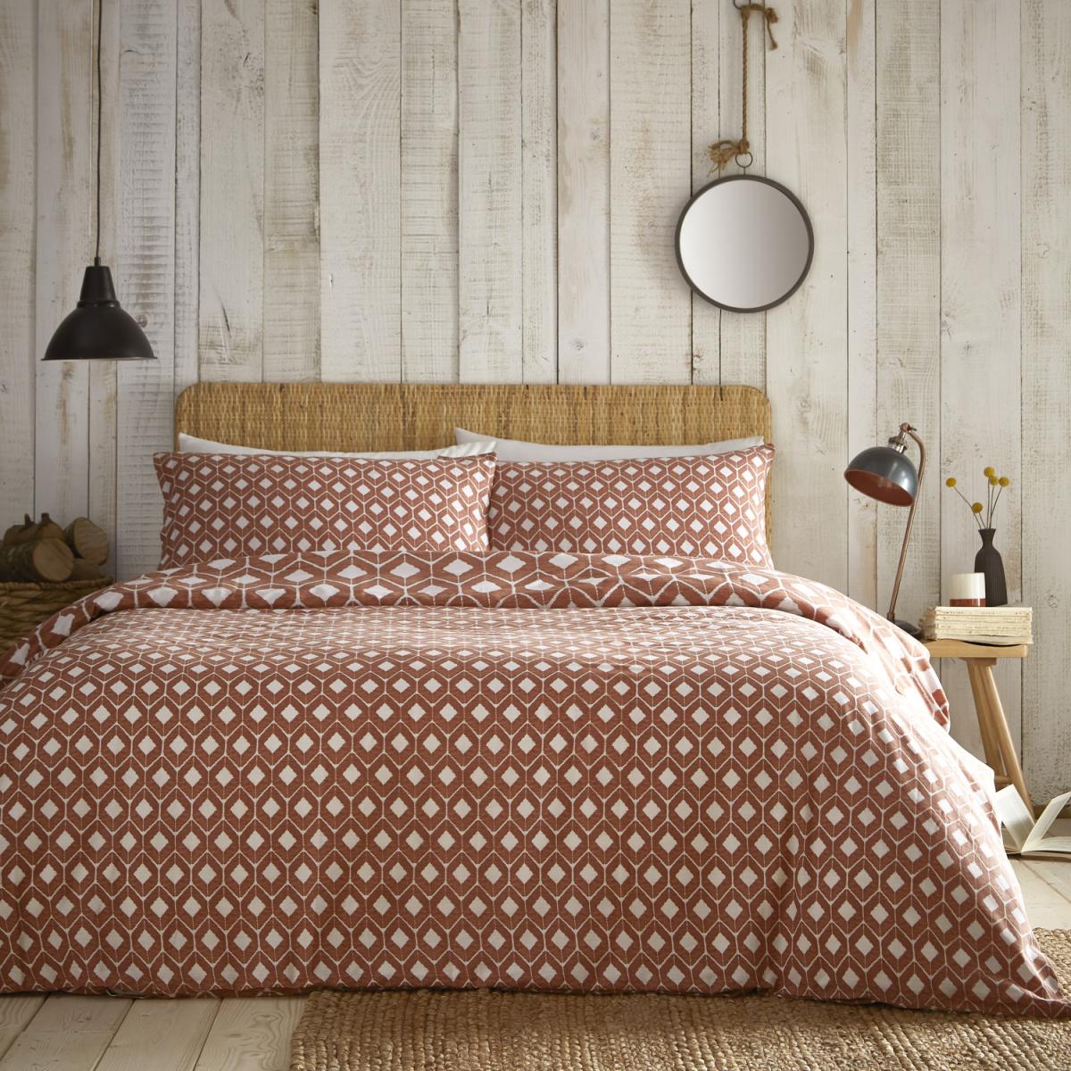 Chevron Terracotta Duvet Set - Orange / Double – image 3