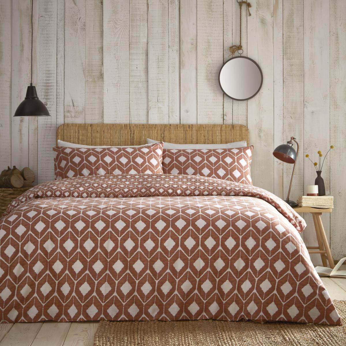 Chevron Terracotta Duvet Set - Orange / Double – image 4