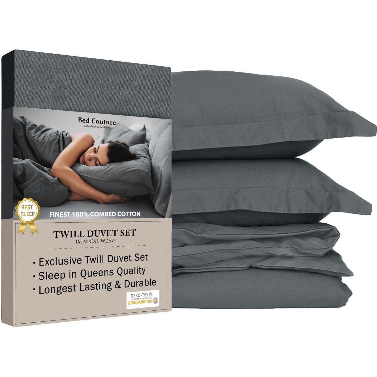 Bed Couture Twill Duvet Cover and Set of 2 pillowcases 65x65 cm - White/Black / Double – image 3