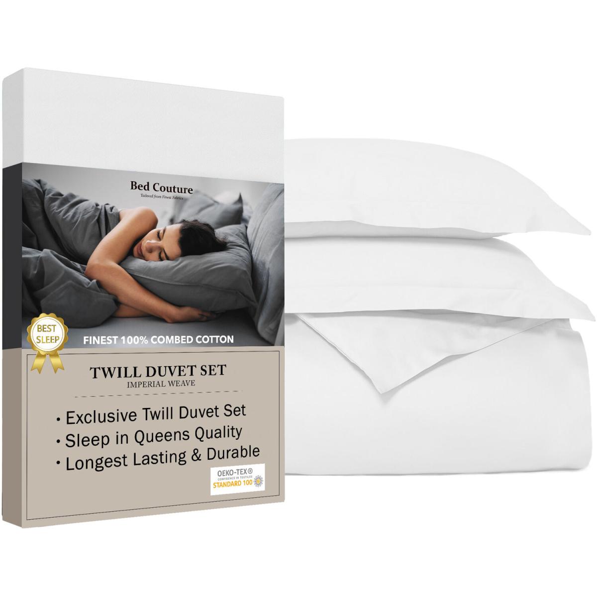 Bed Couture Twill Duvet Cover and Set of 2 pillowcases 65x65 cm - White/Black / Double – image 34