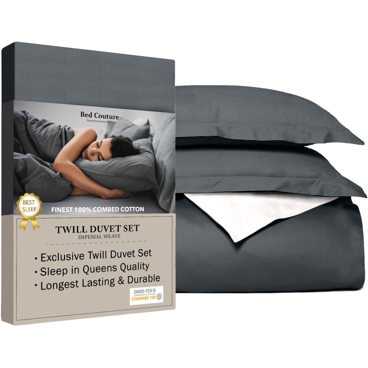 Bed Couture Twill Duvet Cover and Set of 2 pillowcases 65x65 cm - White/Black / Double – image 38