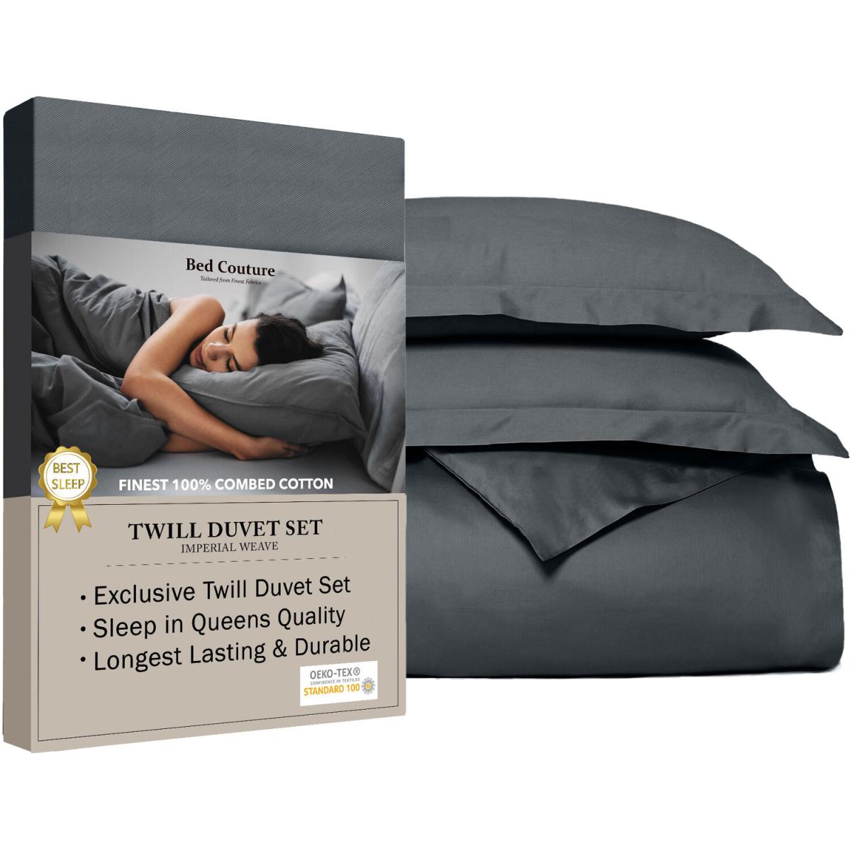 Bed Couture Twill Duvet Cover and Set of 2 pillowcases 65x65 cm - White/Black / Double – image 7