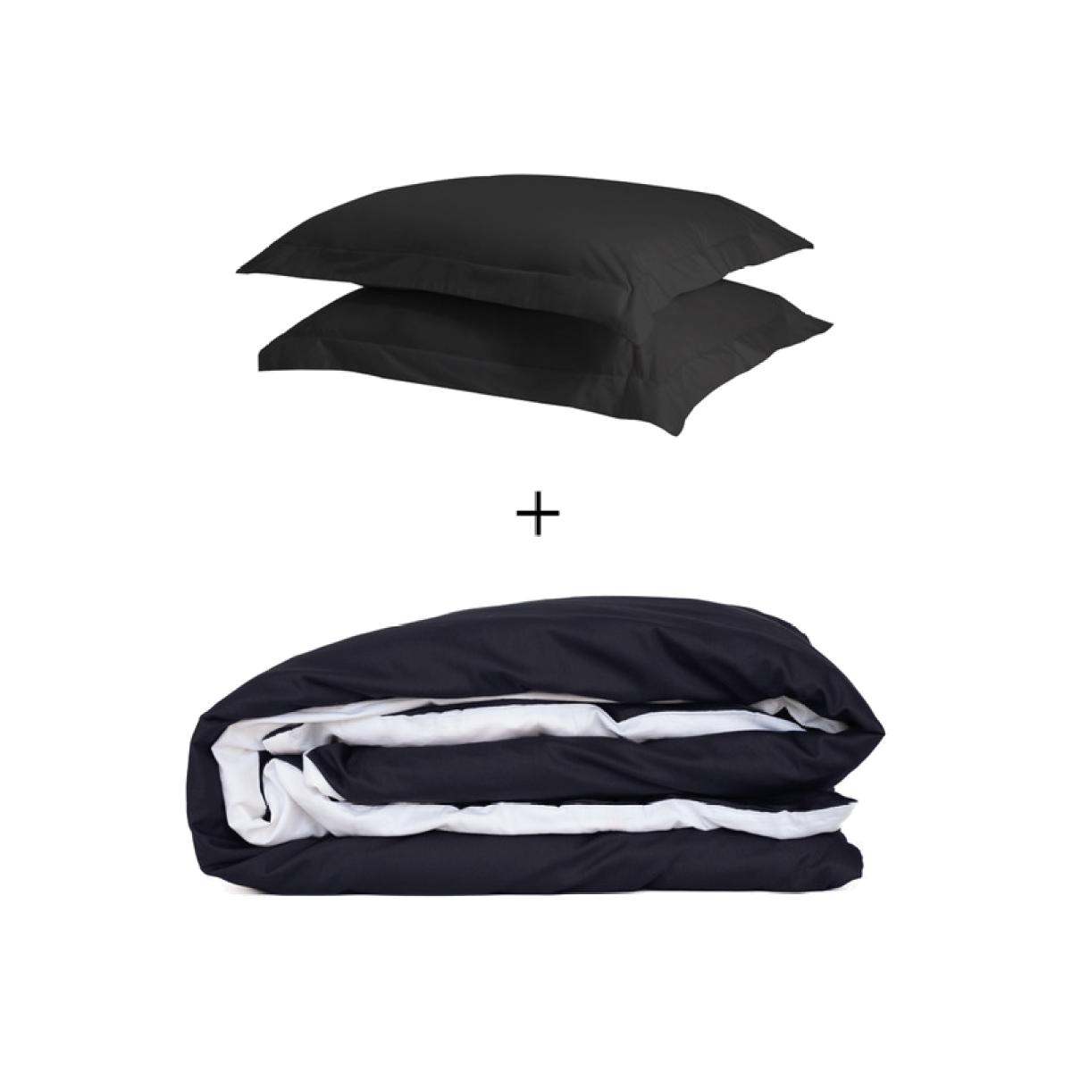 Bed Couture Twill Duvet Cover and Set of 2 pillowcases 65x65 cm - White/Black / Double – image 1