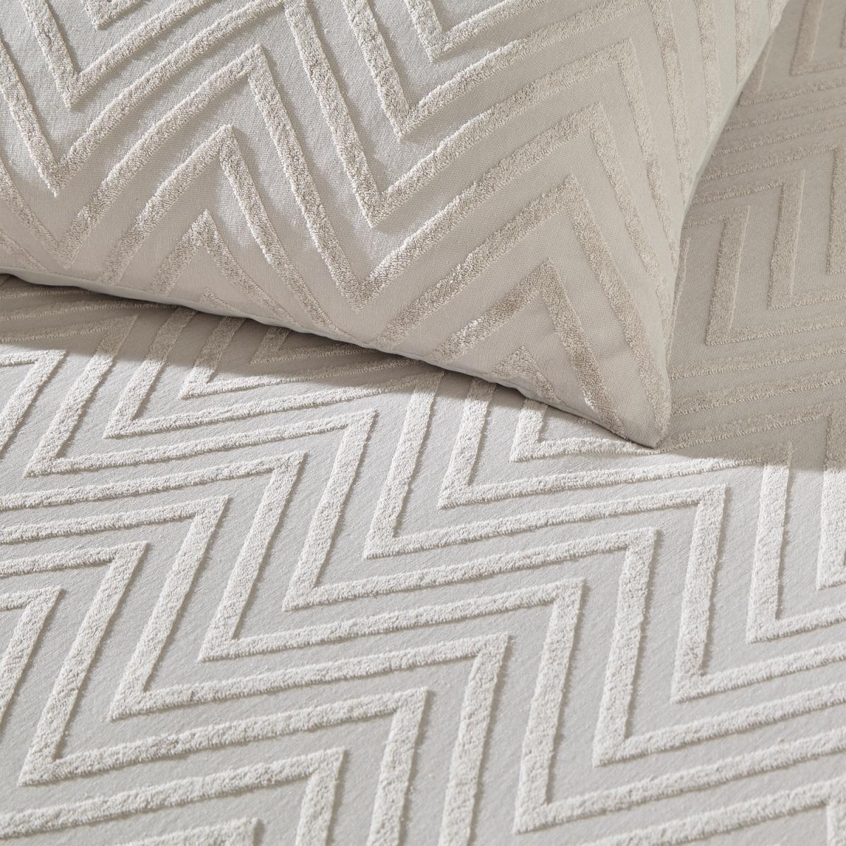 Chevron Tufted Duvet Cover Set - Stone / Double – image 2