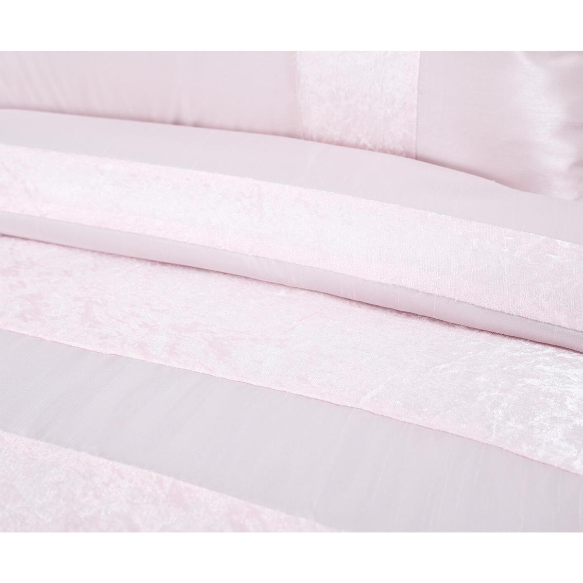 Velvet Panel Pillow Case and Duvet Set - Blush / Double – image 4