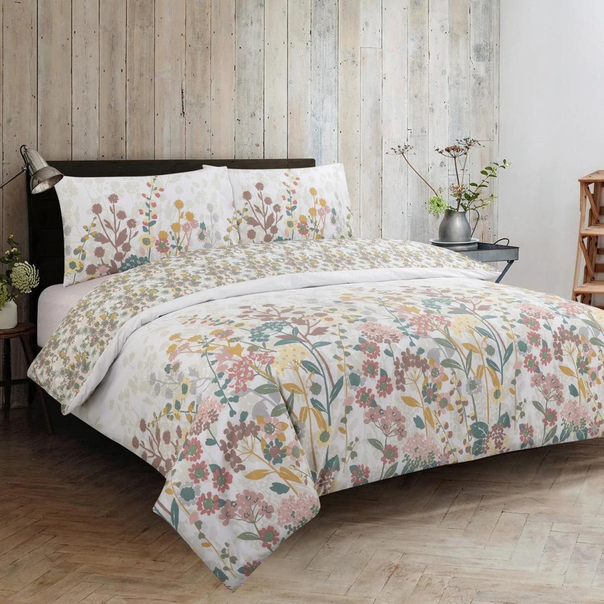Vantona Classic Desert Blooms Duvet Cover Set - White/Multi / Double – image 2