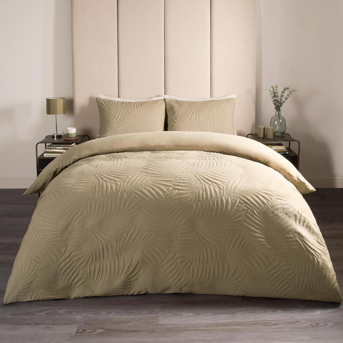 Pinsonic Palms Leaf Duvet Cover Set - Green / Double