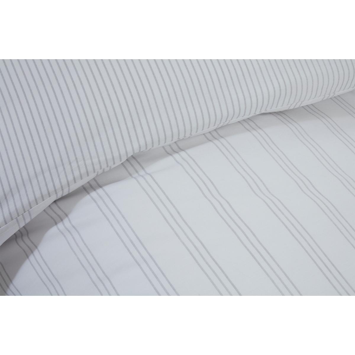 Thurlestone Stripe Duvet Cover and Pillowcase Set - Grey / Double – image 5