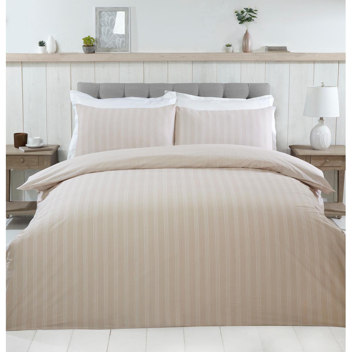 Thurlestone Stripe Duvet Cover and Pillowcase Set - Grey / Double – image 6