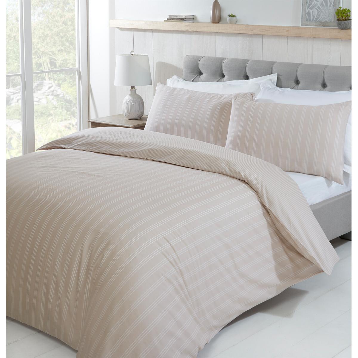 Thurlestone Stripe Duvet Cover and Pillowcase Set - Grey / Double – image 7