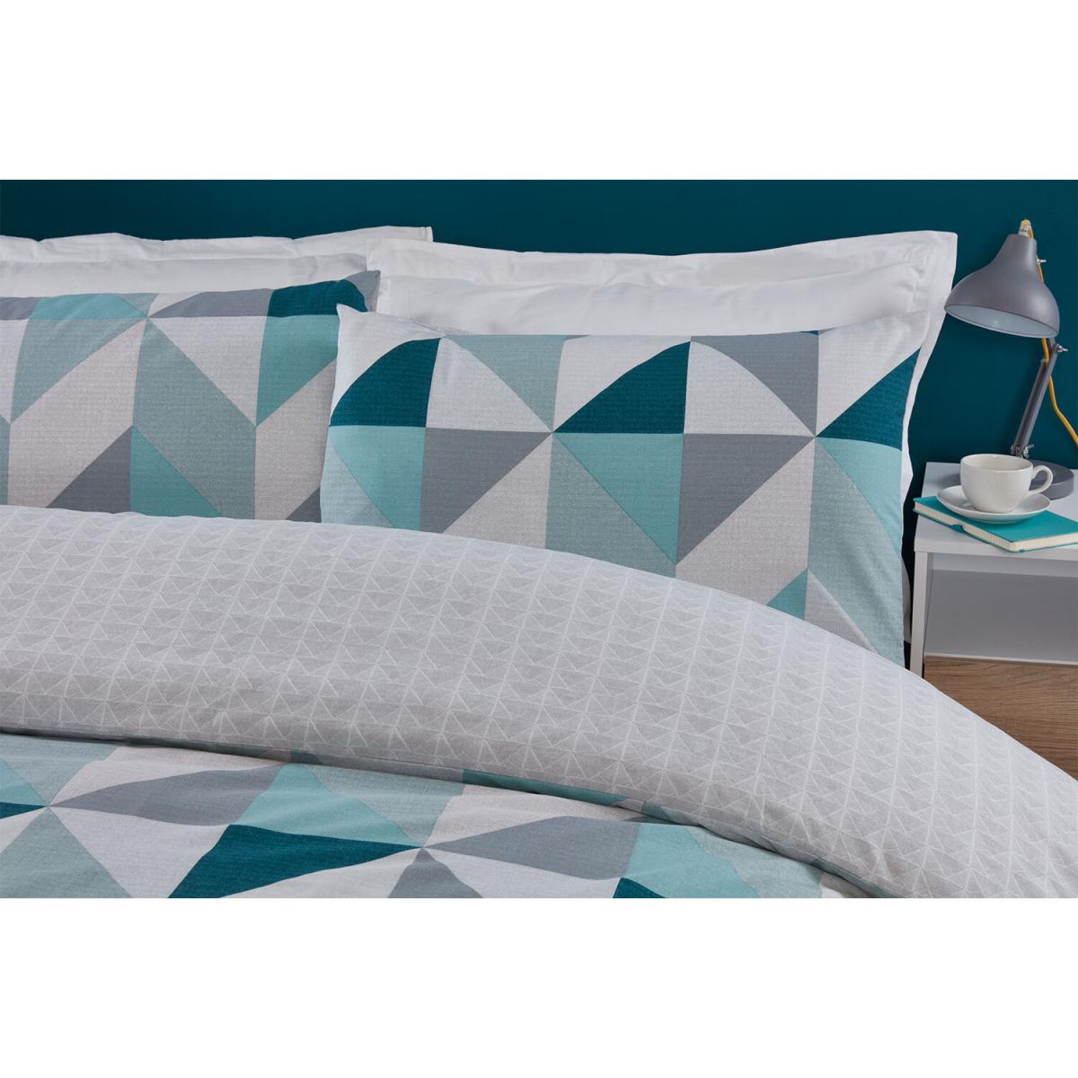Boston Geo Duvet Cover and Pillowcase Set - Teal / Double – image 4