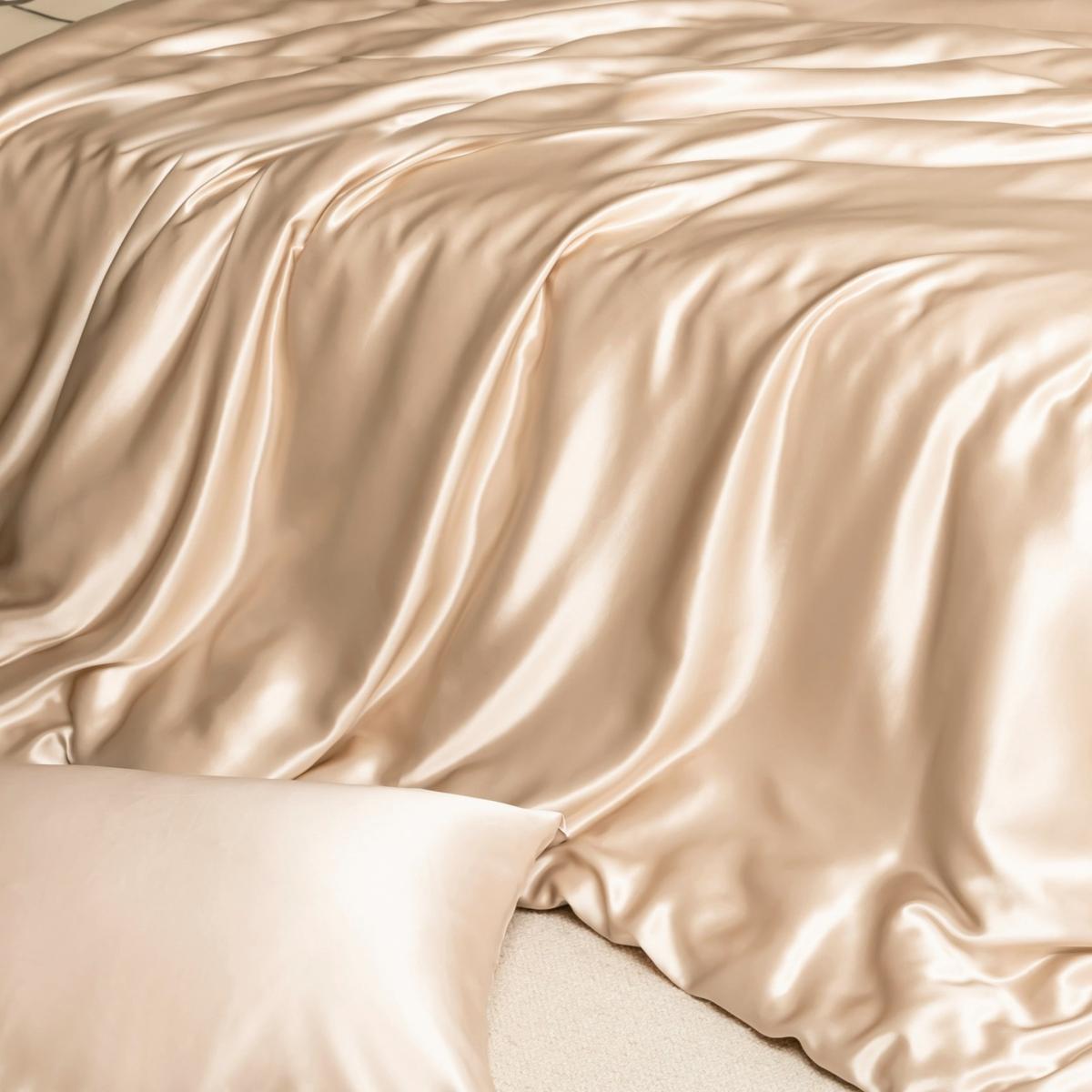 Neutrals Pure Mulberry Silk - Duvet Cover - Double Size - Beige Uk Double Soft Strokes Silk – image 4