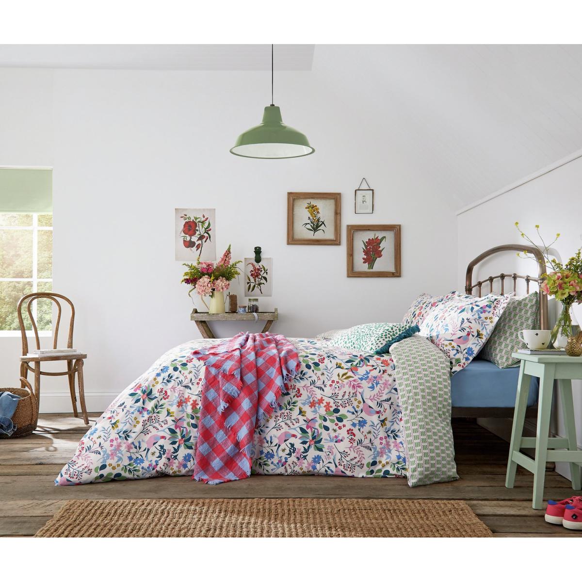 Joules Cotton Pheasant Floral White Bedding Set - King size – image 2