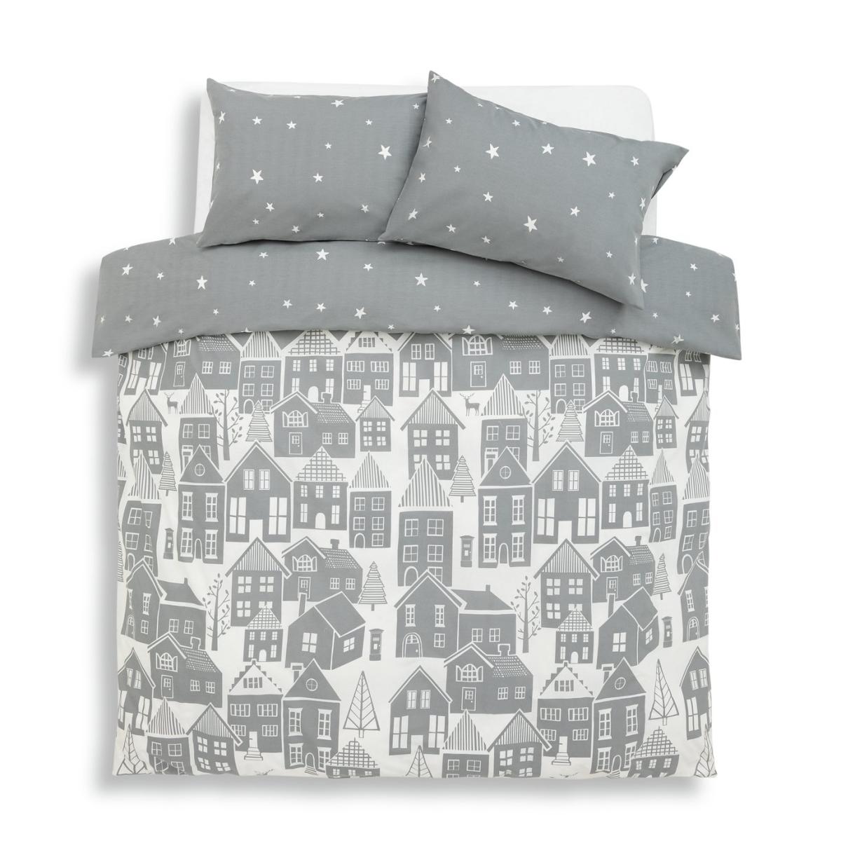 Habitat Christmas Houses Placement Grey Bedding Set - King – image 3