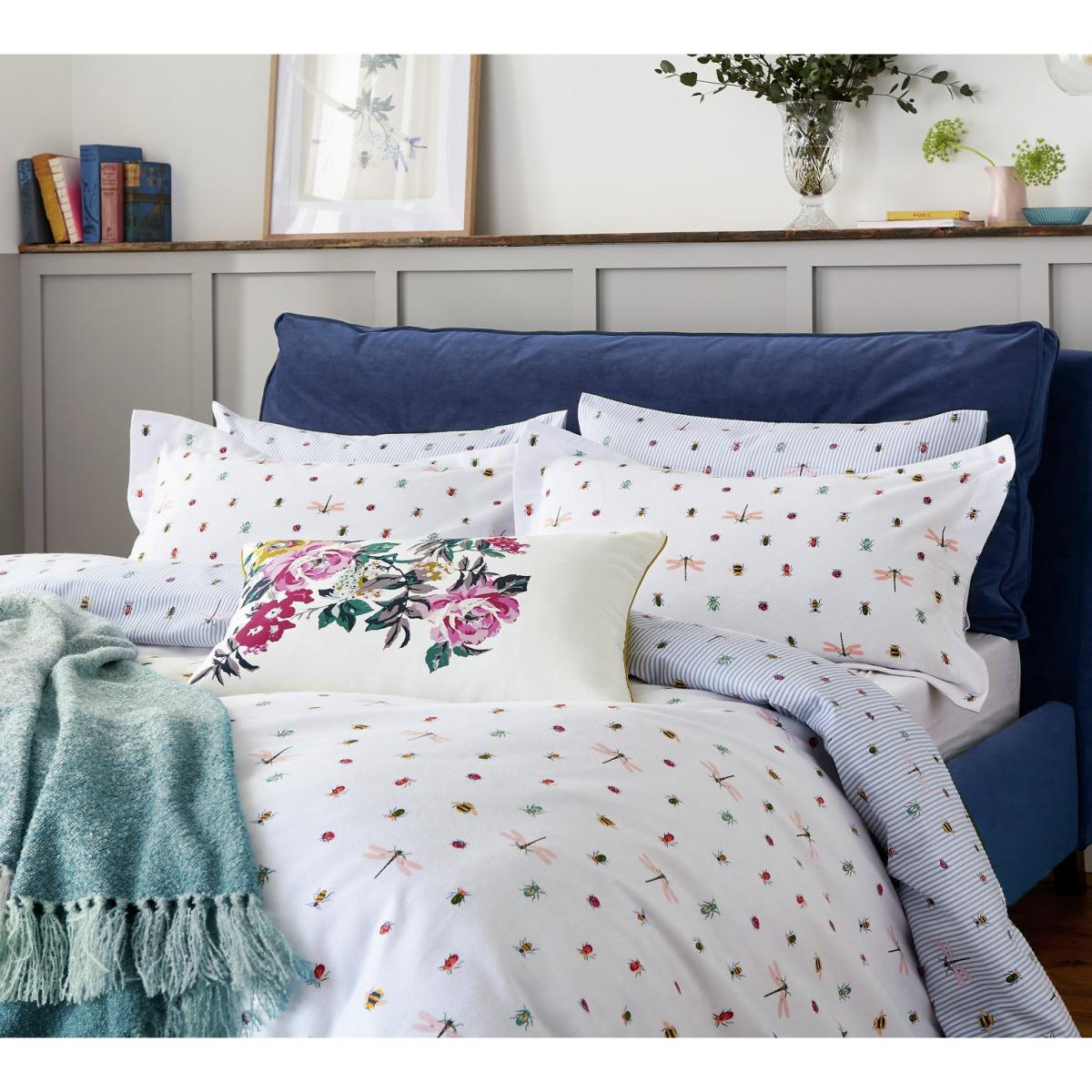 Joules Cotton Botanical Bugs White Bedding Set - Kingsize – image 2