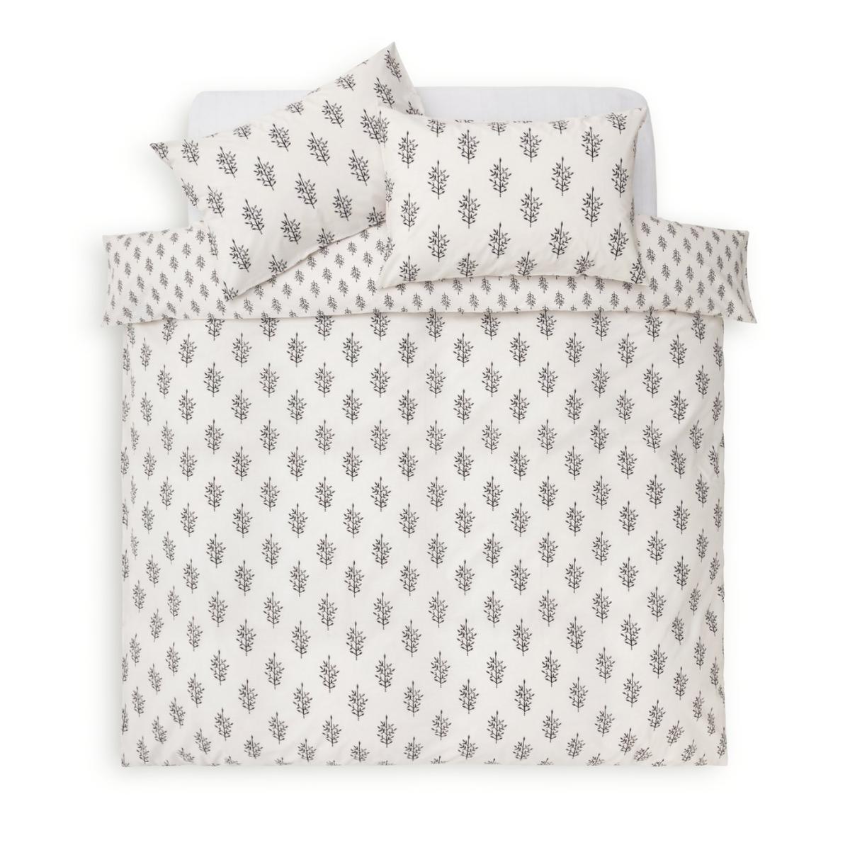 Habitat Woodblock Leaf White Bedding Set - King size – image 3